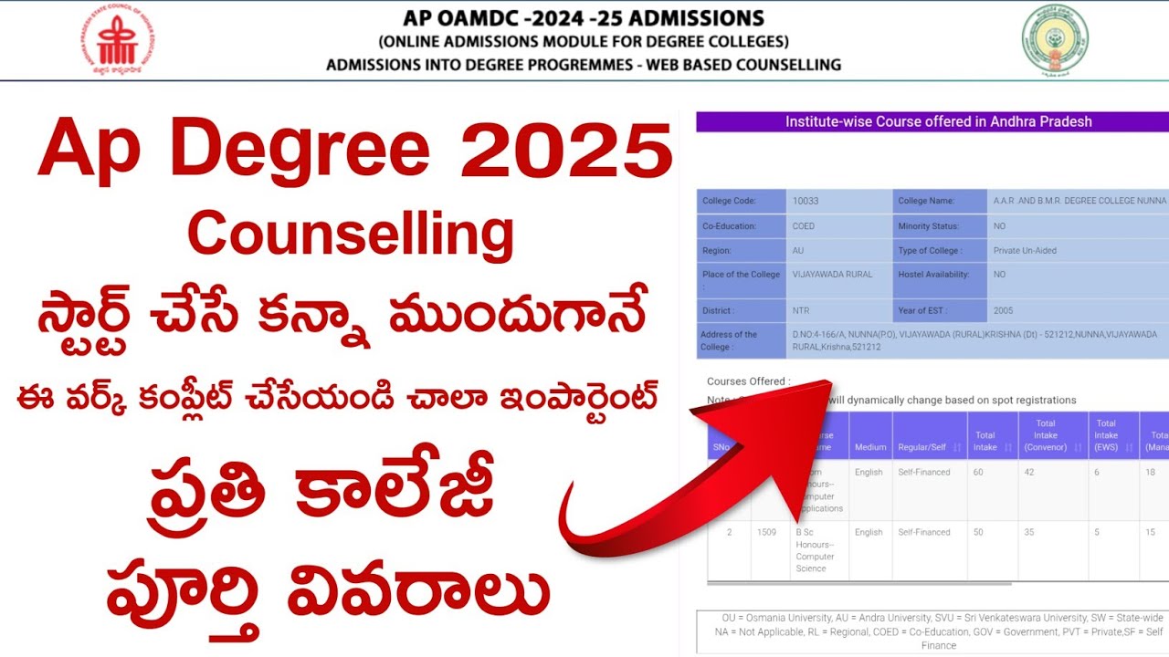 AP Degree 2025 Notification | Ap degree latest news 2025 | ap degree admission 2025 latest news