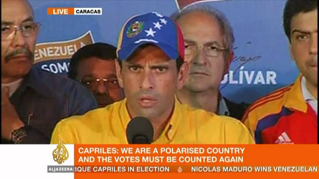 Venezuela's Capriles refuses to accept Maduro win