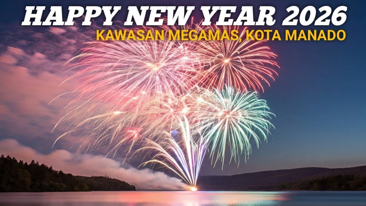 Pesta Kembang Api Di Kawasan Megamas Kota Manado Menyambut Tahun Baru 2026..Happy New Year