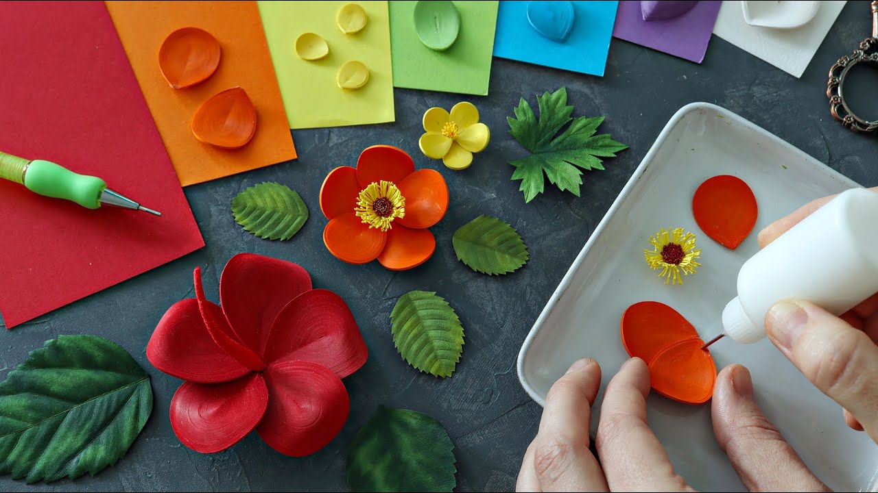 🌱 Relaxing Art Video: Creating Delicate Flowers 🌈 Rainbow Colors (Part 1)