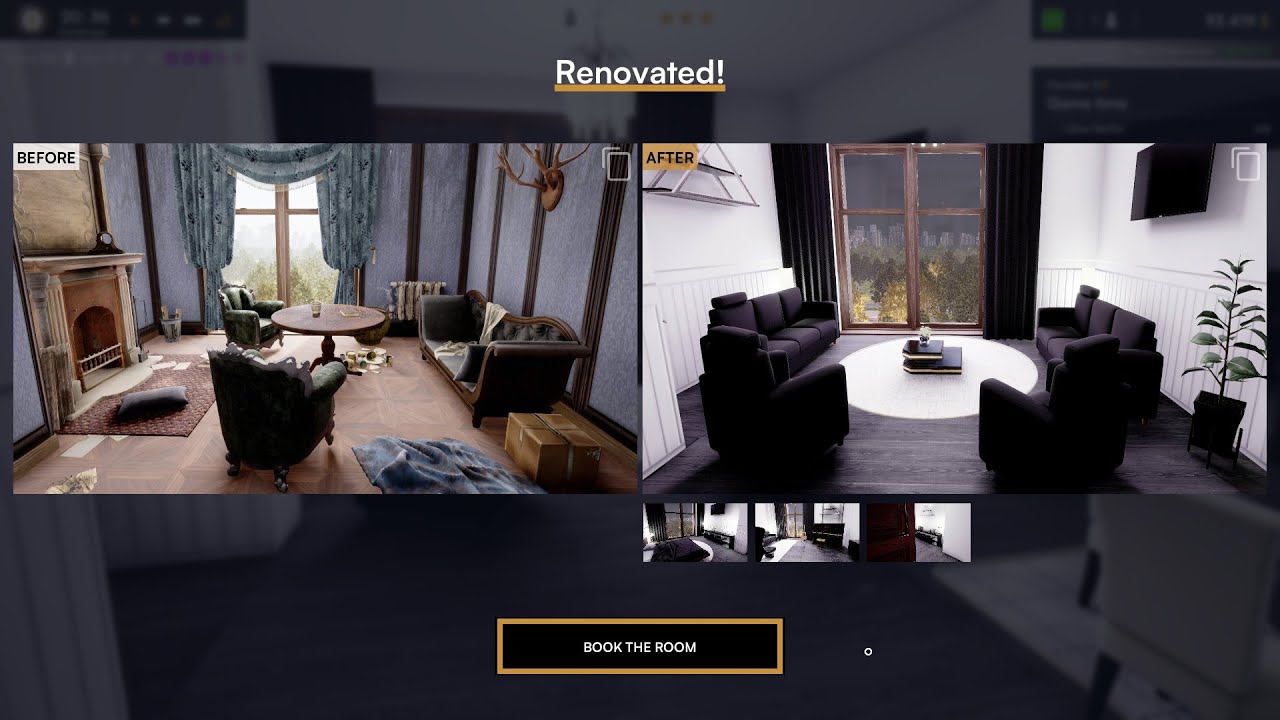 Hotel  Renovator  ---- Room 202 minimal white and black room Ep13