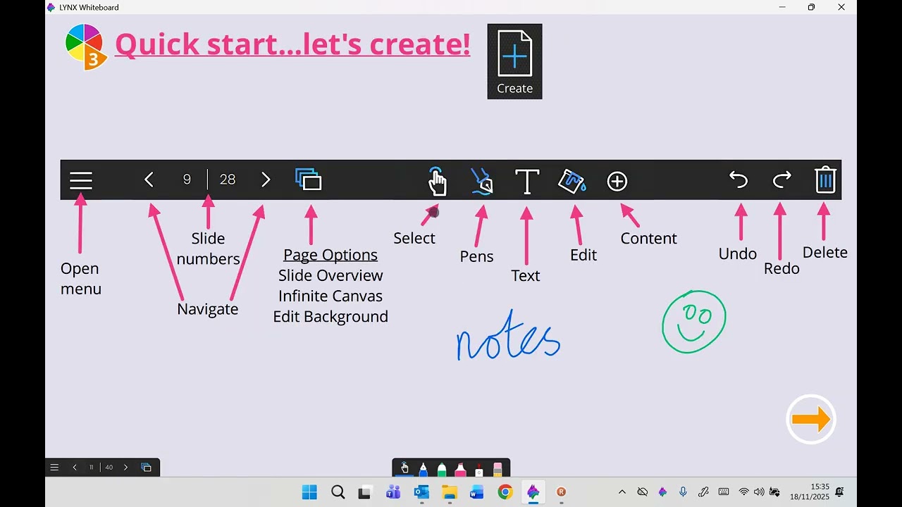 LYNX Whiteboard | The Main Toolbar
