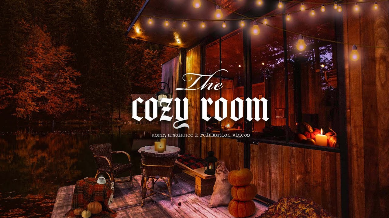 Cozy Fall Lake House Ambience - Sounds for relaxation & studying 🍁 Nature sounds | THE COZY ROOM