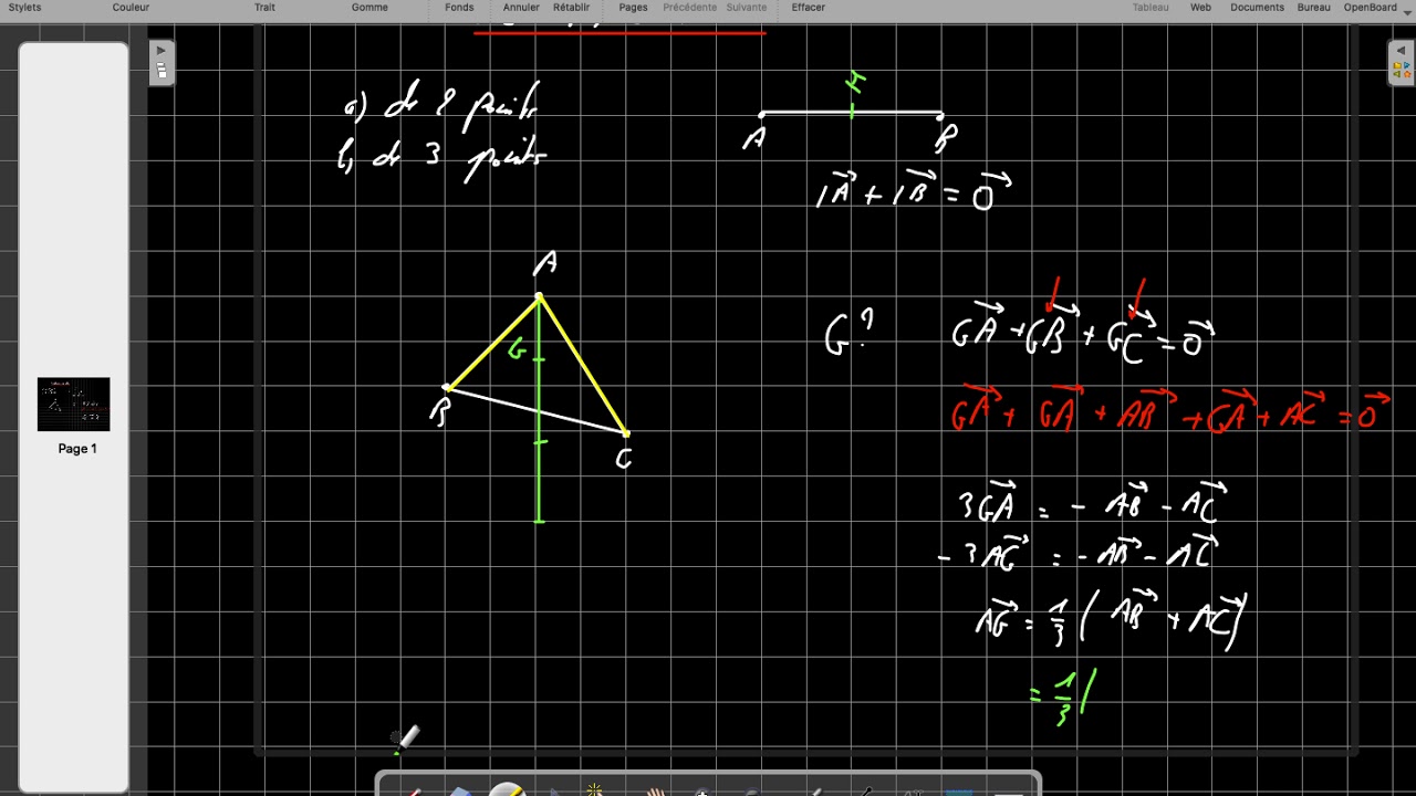 Isobarycentre de 2 et 3 points