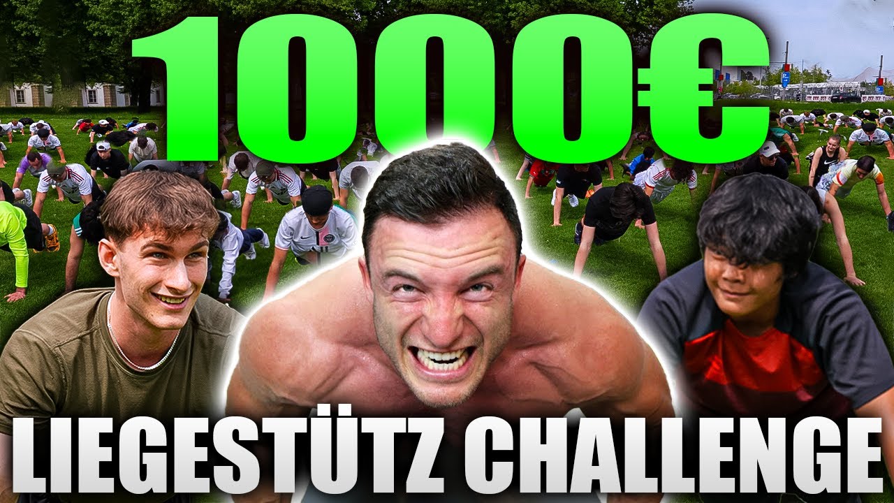 Die 1000&euro; Liegest&uuml;tze Challenge | Wer schafft die meisten Liegest&uuml;tze? Sascha Huber Vs. Zuschauer