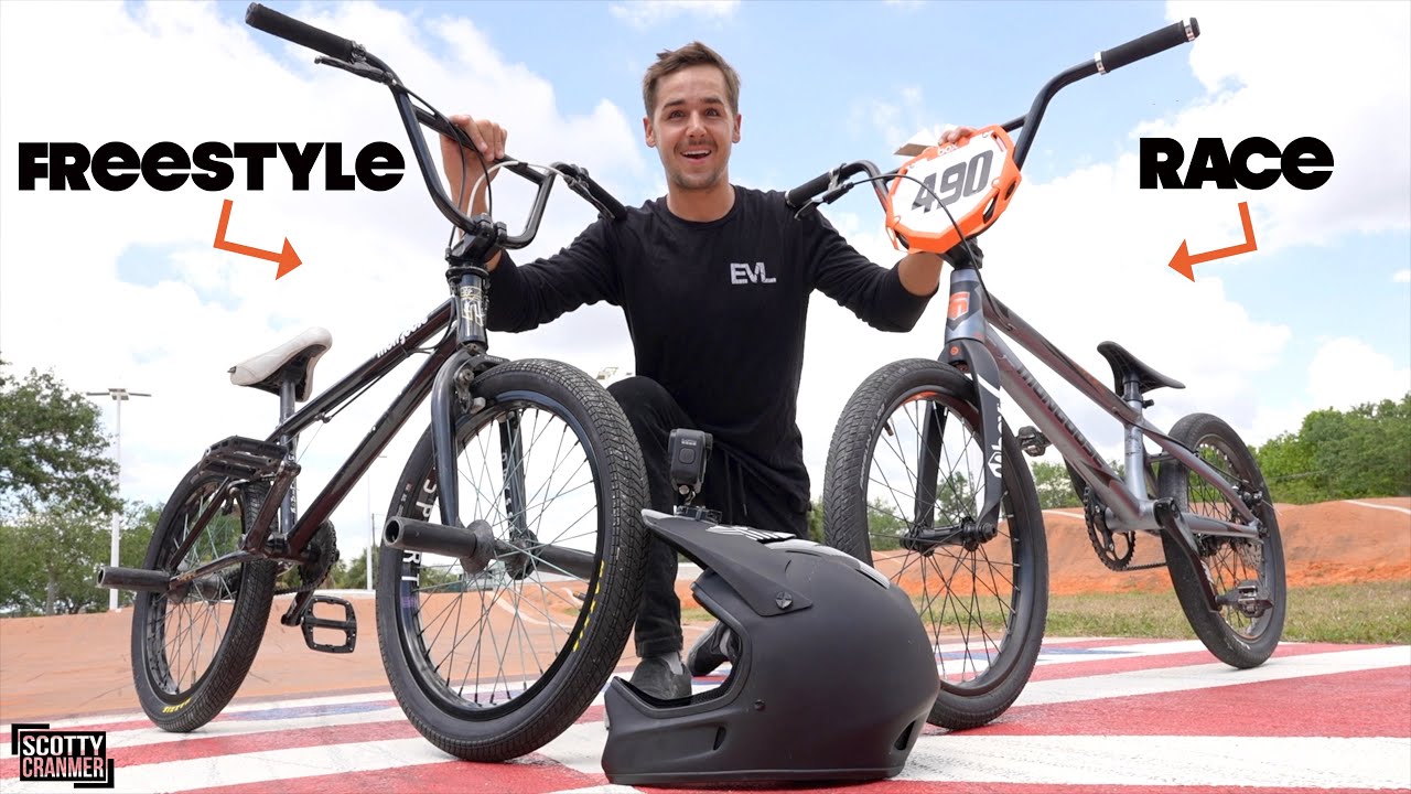 Мэтти Кранмер сравнивает разницу в скорости между велосипедом BMX для фристайла и гоночным велоси...