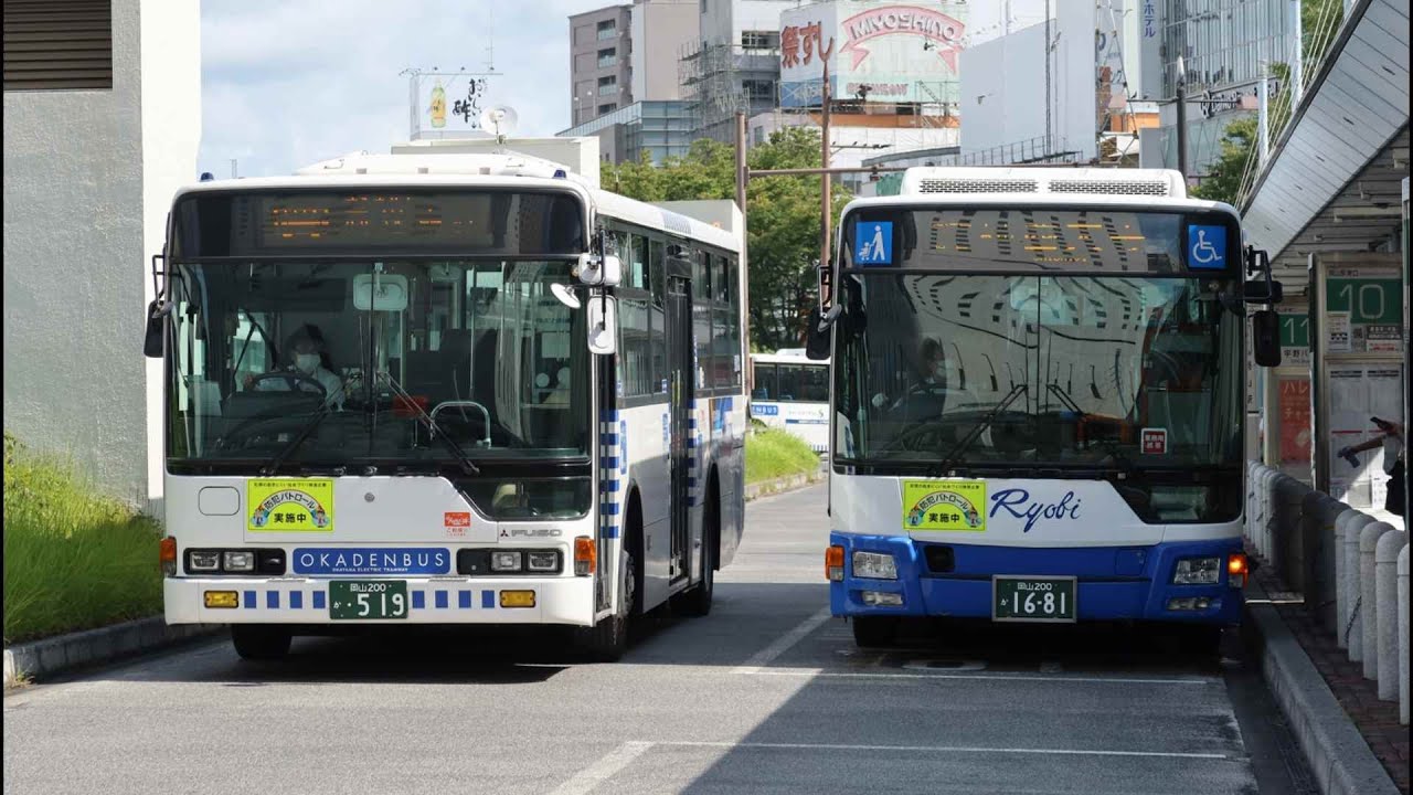 JR岡山駅東口バスターミナル発着シーン詰め合わせ　2022年第6弾