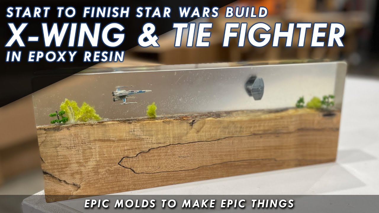Star Wars X-Wing & Tie Fighter In Epoxy Resin - How To Make Star Wars Wood & Resin Art Board