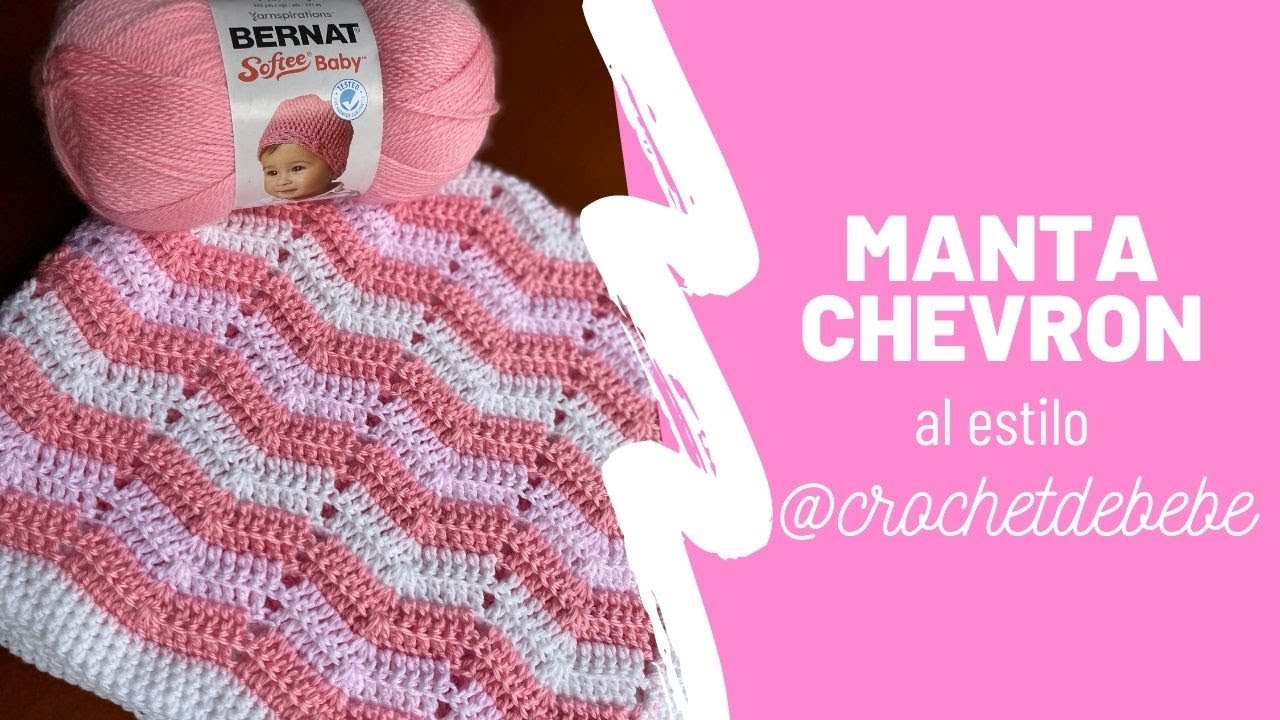 Manta estilo Chevron tejida💕