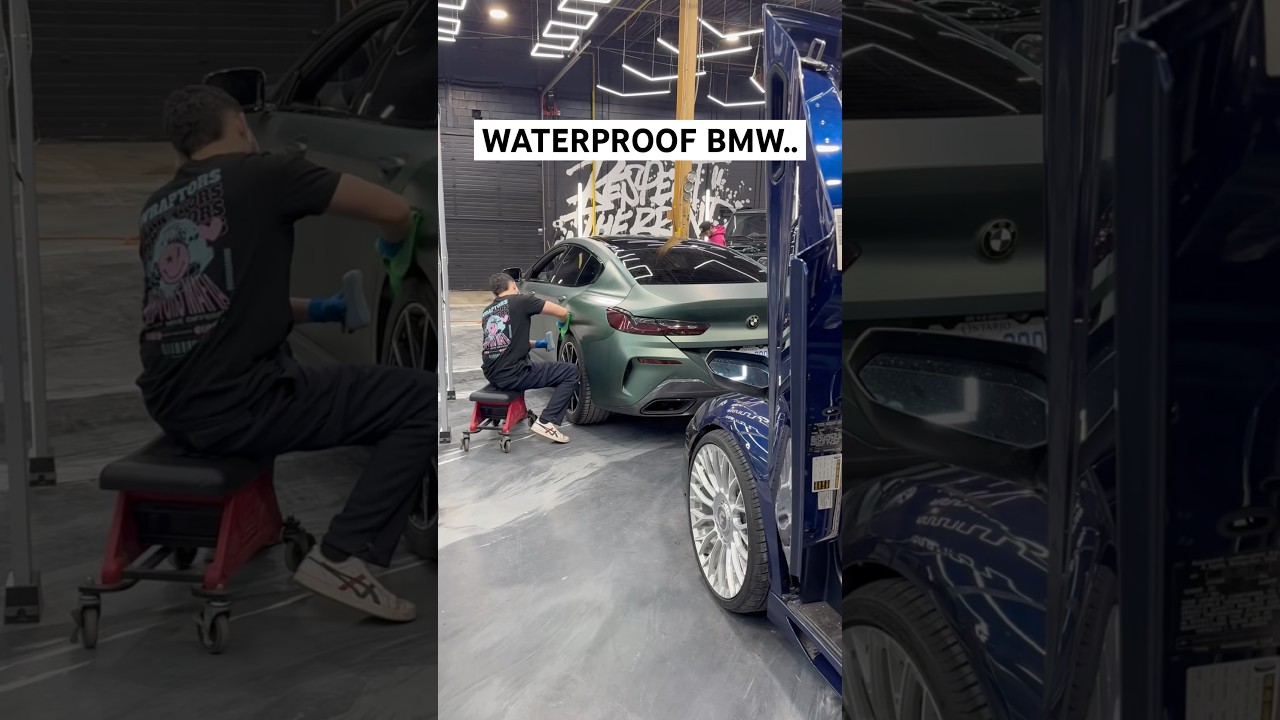 We Made This Beamer Waterproof.. #bmw #cars #satisfying #ceramicoating #trending #vinyl #shorts #car