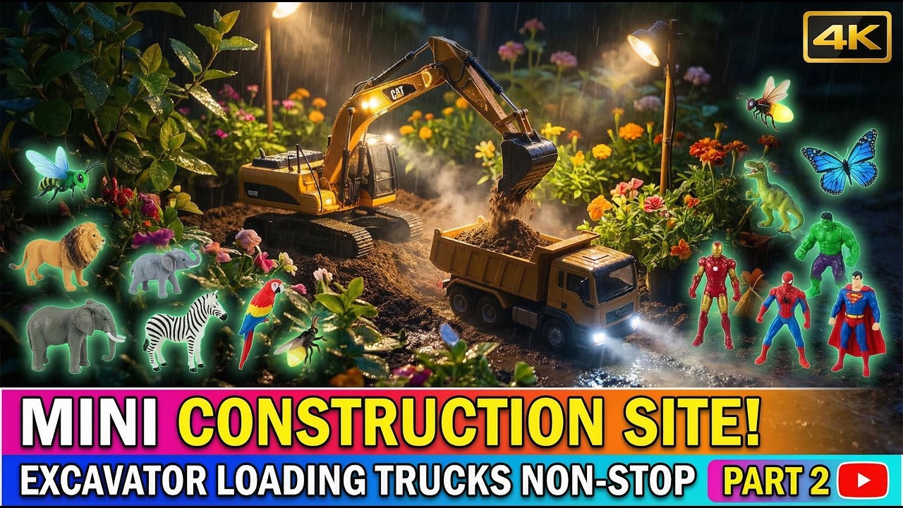 Mini Construction Site l Excavator Loading Trucks Non Stop l Part 2