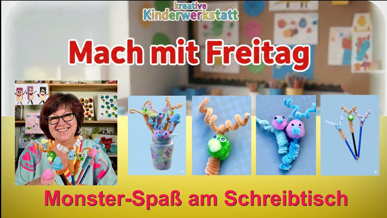 Monster Spaß am Schreibtisch / DIY Pencil Topper / RuthvonG