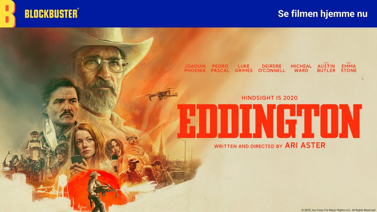 K&oslash;b og se EDDINGTON p&aring; Blockbuster.dk 🎬