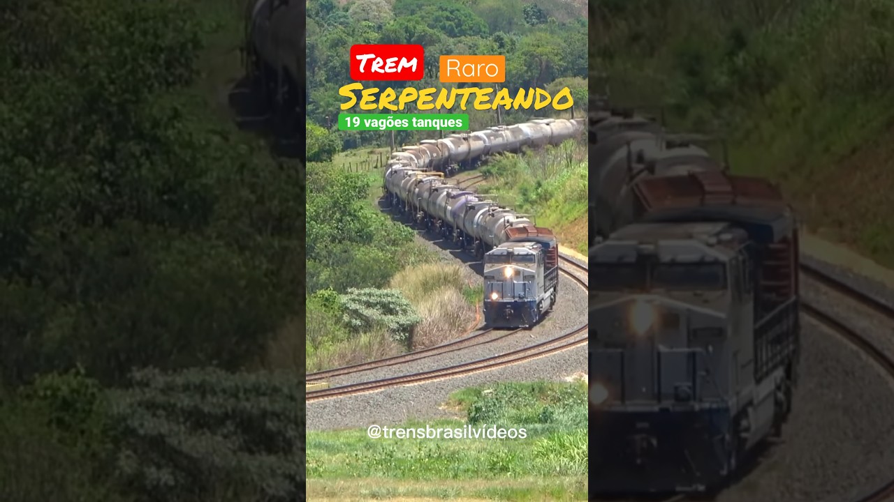 🇧🇷Um raro trem da Rumo, com apenas 19 vag&otilde;es tanques carregados com combust&iacute;veis. #ferrovia #trem