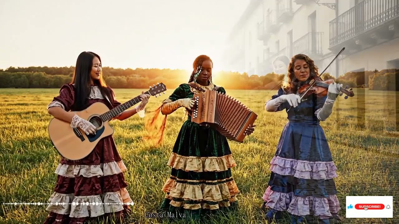 Ritmo Andaluz Al Amanecer – Guitarra, Cajón Y Acordeón Entre Luz Cálida Y Movimiento