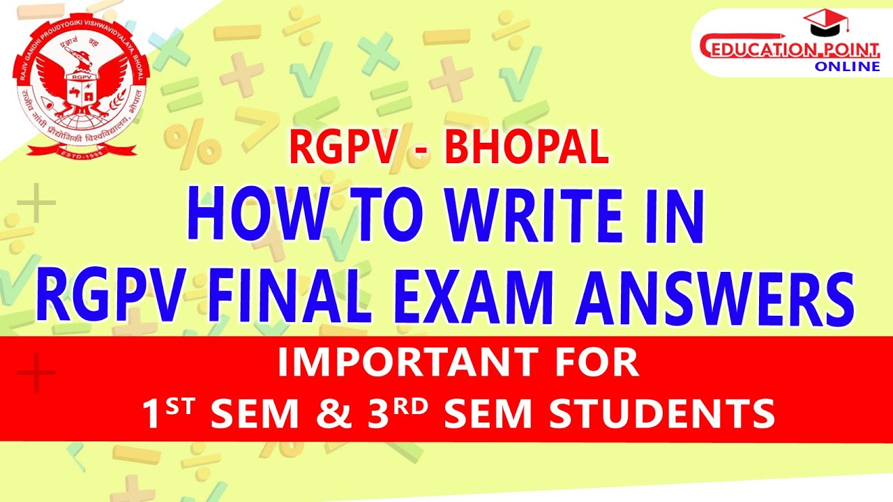 How to Write in RGPV Final Exam Answer | Important for 1st & 3rd Sem Students