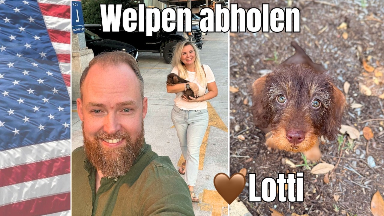 🇺🇸 SIE IST ENDLICH DA! 😭🐾 Unser Mini-Dackel BABY Lotte | Puppy Pickup Vlog & Schwangerschaft  Update