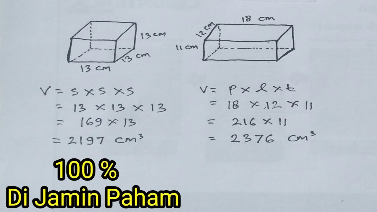 Rumus Volume Kubus dan Balok
