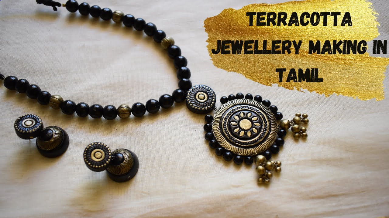 How to make Grand Terracotta jewellery in Tamil | Jewellery making tutorial in Tamil