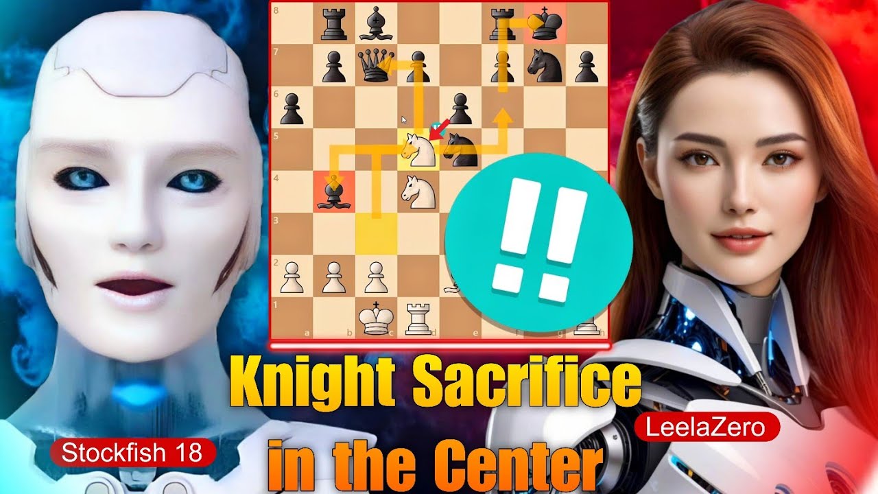 Stockfish 18 недавно пожертвовал своим конём в центре в игре против LeelaZero | Шахматная игра