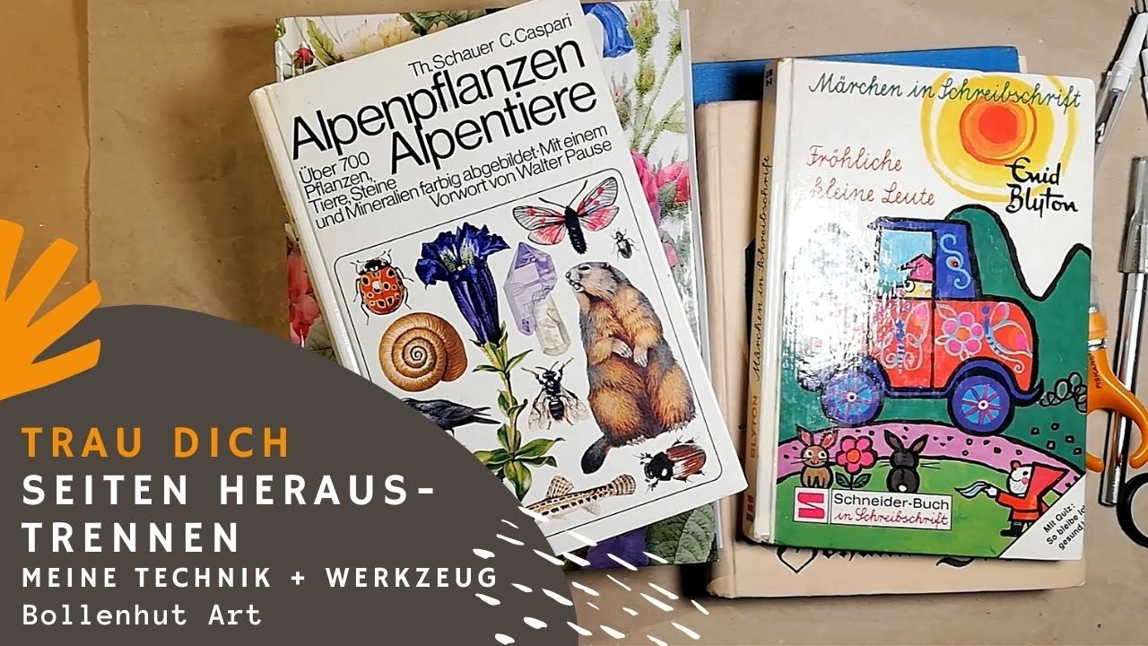 TRAU DICH 💗 Buchseiten heraus trennen 💗  Lieblingsb&uuml;cher 💗 Bollenhut Art 💗 Junk Journal Deutsch