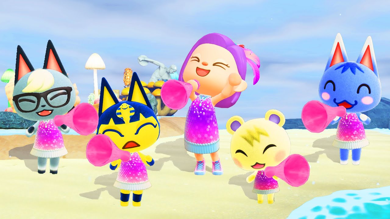 je découvre les NOUVEAUX OBJETS de la MISE A JOUR CARNAVAL ANIMAL CROSSING NEW HORIZONS LET'S PLAY