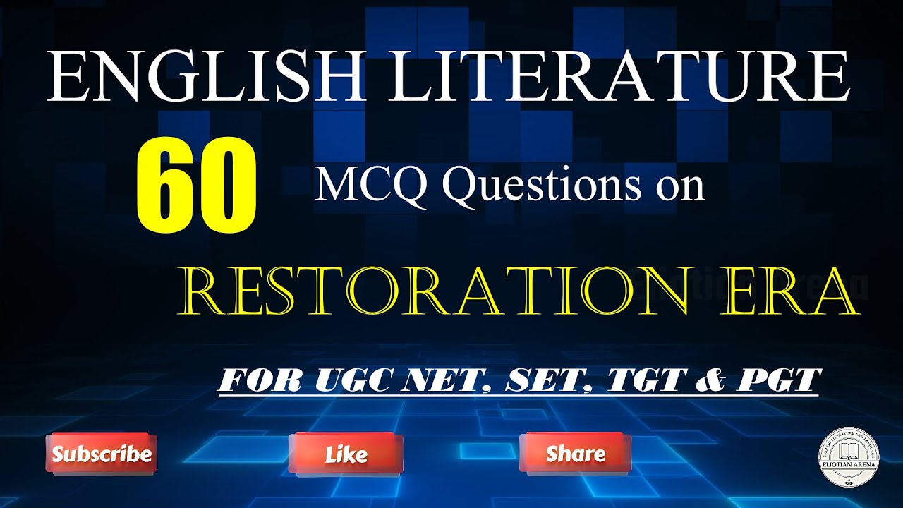 RESTORATION AGE llMCQ For Ugc NET ll #literaturelovers #ugcnetenglishliterature #english_literature