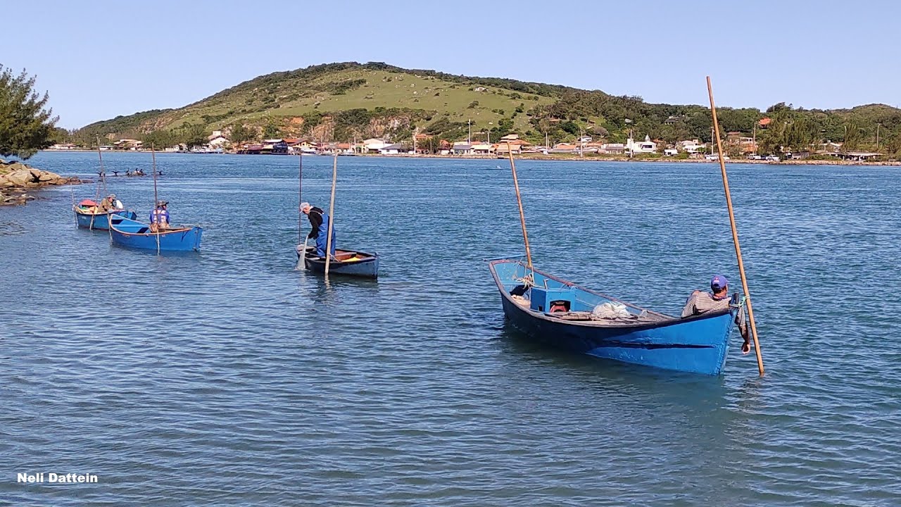 Laguna, SC,  bateras e seus pescadores, tarrafeando na passada dos botos conhecidos até pelos nomes.