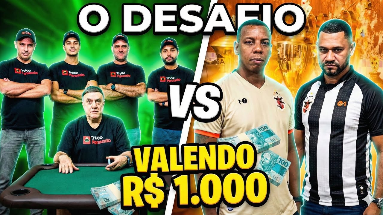 FOMOS DESAFIADOS PELA MAIOR EQUIPE DE TRUCO DE SP VALENDO R$ 1.000,00 
