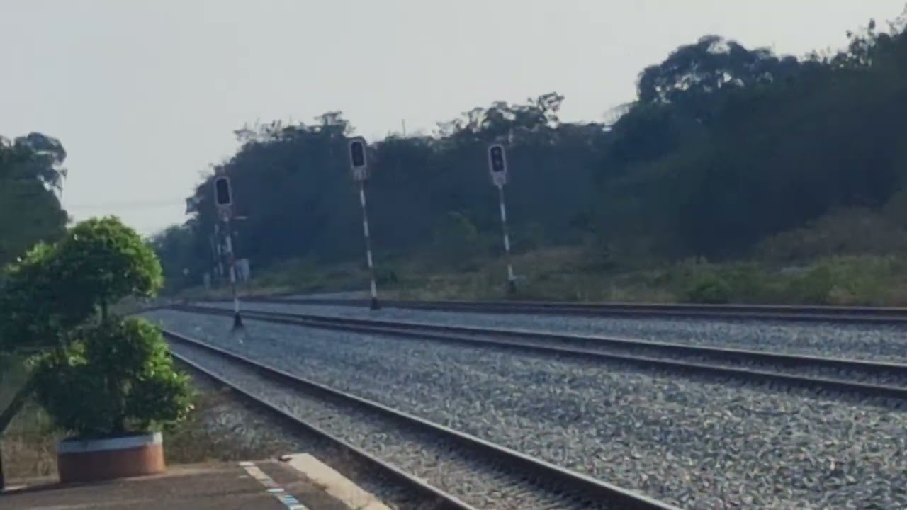 I caught a train at station in Chon Buri 