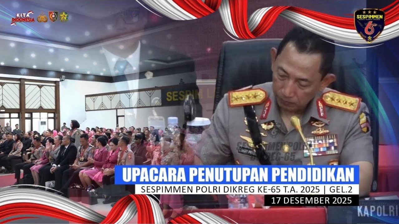 Upacara Penutupan Pendidikan Sespimmen Polri Dikreg ke-65 T.A. 2025 Gelombang II