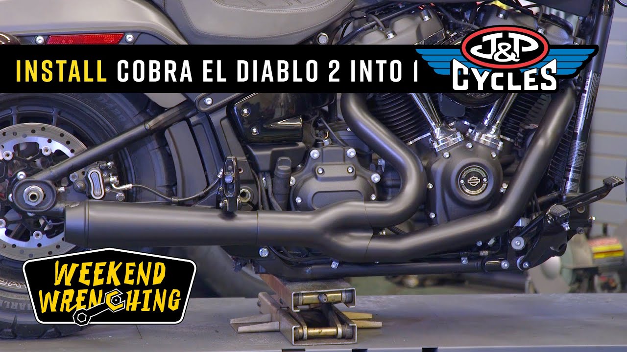 Cobra USA El Diablo 2 into 1 Exhaust Install : Milwaukee Eight Softail Fat Bob