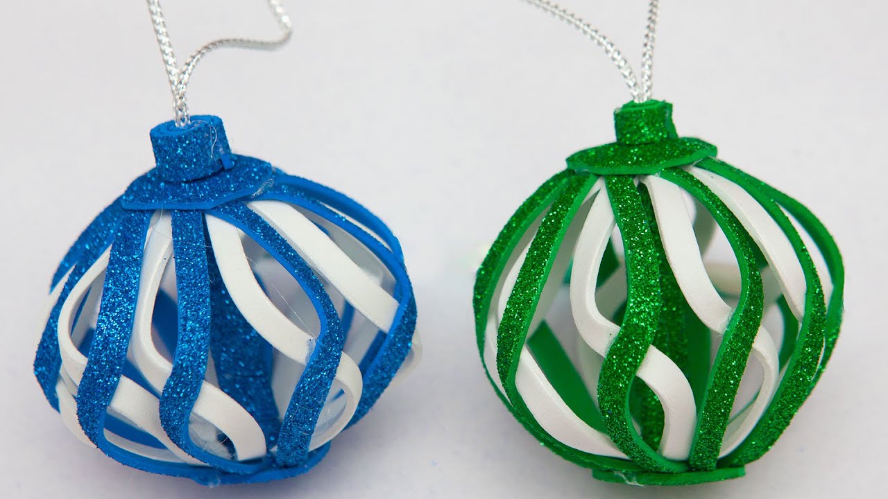 🎄 НОВОГОДНИЕ ИГРУШКИ ИЗ ФОАМИРАНА 🎄 Glitter Foam Ornaments 🎄| Christmas Decor