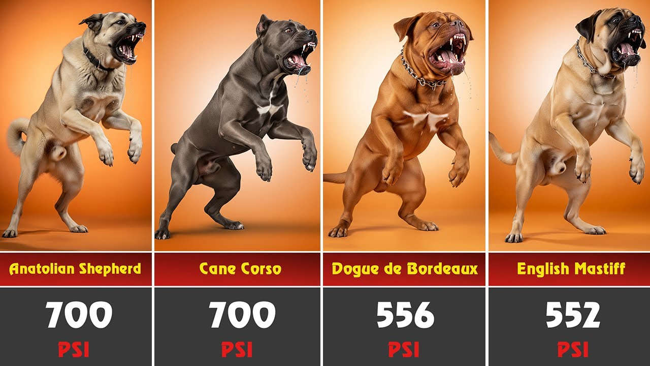 Dog Bite Force Comparison - The 50 Most Powerful Breeds