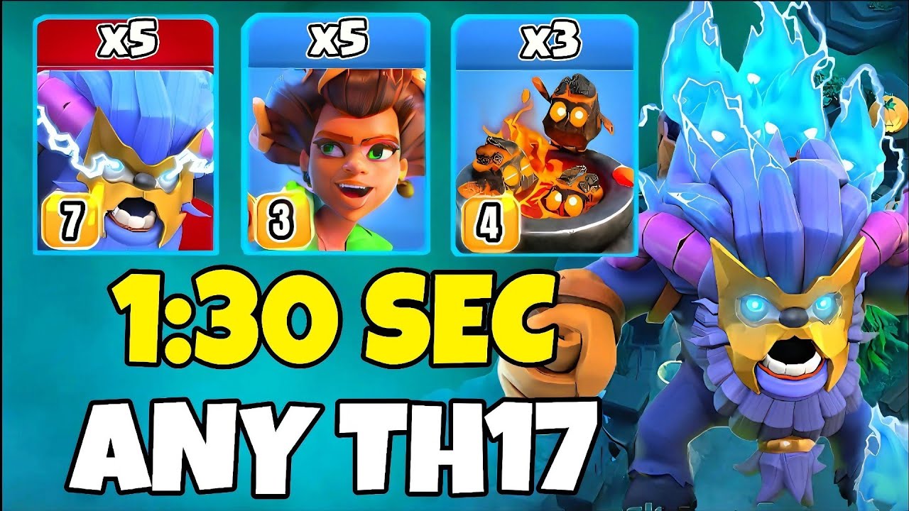 TH17 Super Yeti + Root Rider + Furnace Attack Strategy | TH17 Attack Strategies (Clash of Clans)