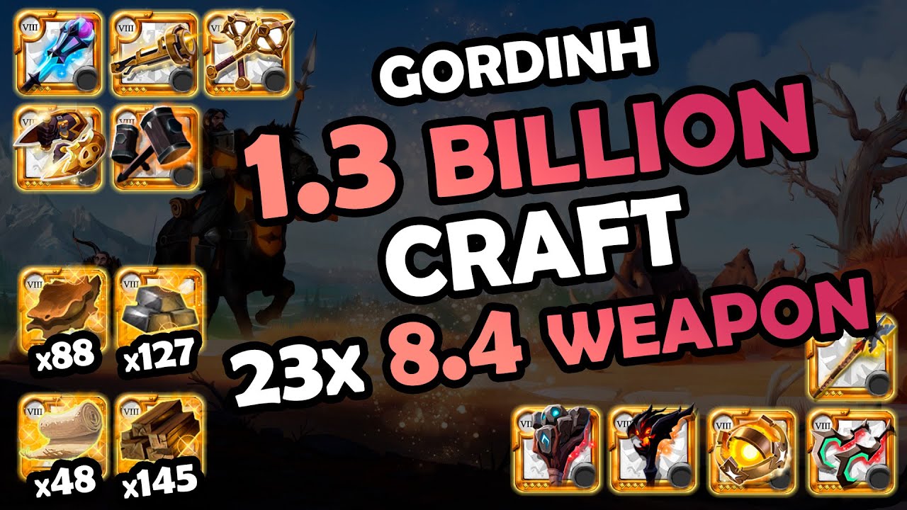 WASTING 1.3 BILLION: 8.4 WEAPONS (23x) - PROFIT & MASTERPIECE? | Gordinh - ALBION ONLINE
