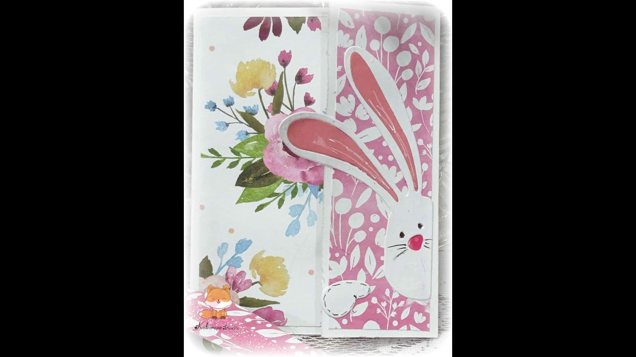 Bunny Watching Easter Card - #Kokorosa Studio