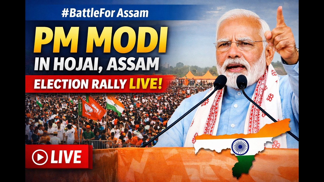 🔴 LIVE: PM Narendra Modi&rsquo;s Election Rally in Hojai, Assam | Battle for Assam Heats Up
