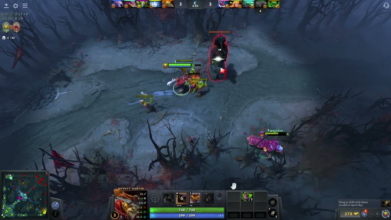 DOTA 2 - Unranked - Bounty Hunter - Offlane Support (pos4)