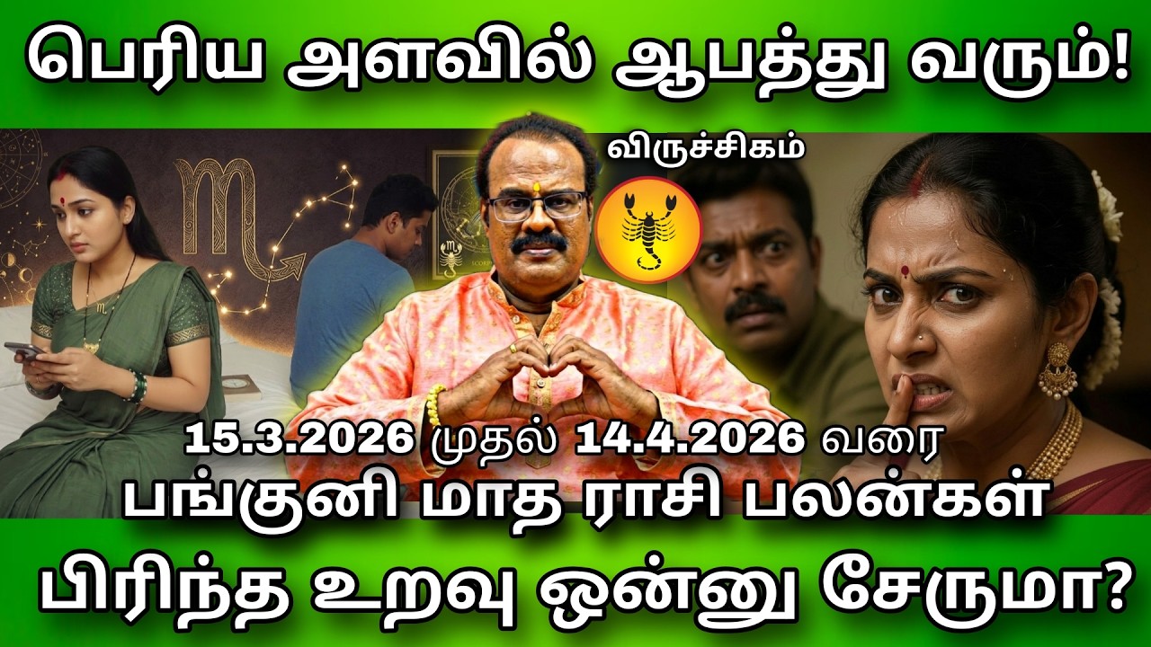 Viruchigam Rasi தலை மேல கெட்ட ஆவி..? | பங்குனி மாதம் விருச்சிகம் ராசிபலன் - Scorpio Astrology