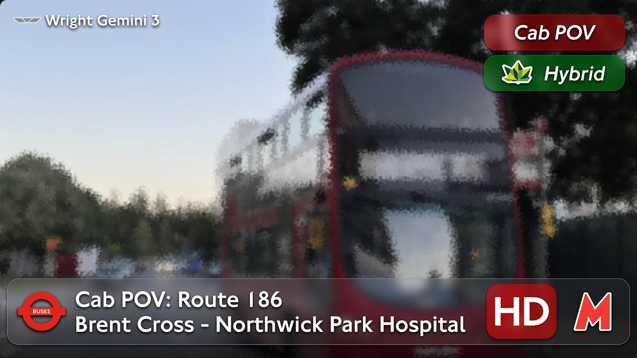 Cab POV: Metroline Route 186 - Brent Cross Shopping Centre to Northwick Park Hospital | Wright G3 
