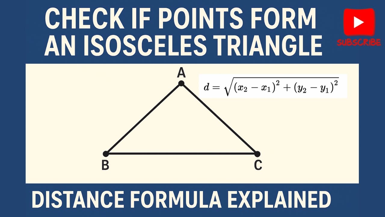 Coordinate Geometry | Isosceles Triangle Test with Distance Formula