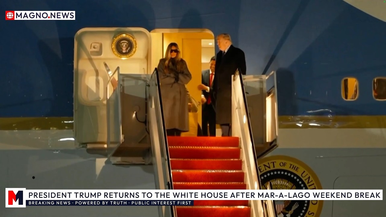 🇺🇸 President Donald Trump Returns to Washington aboard Air Force One after Mar-a-Lago Weekend Break