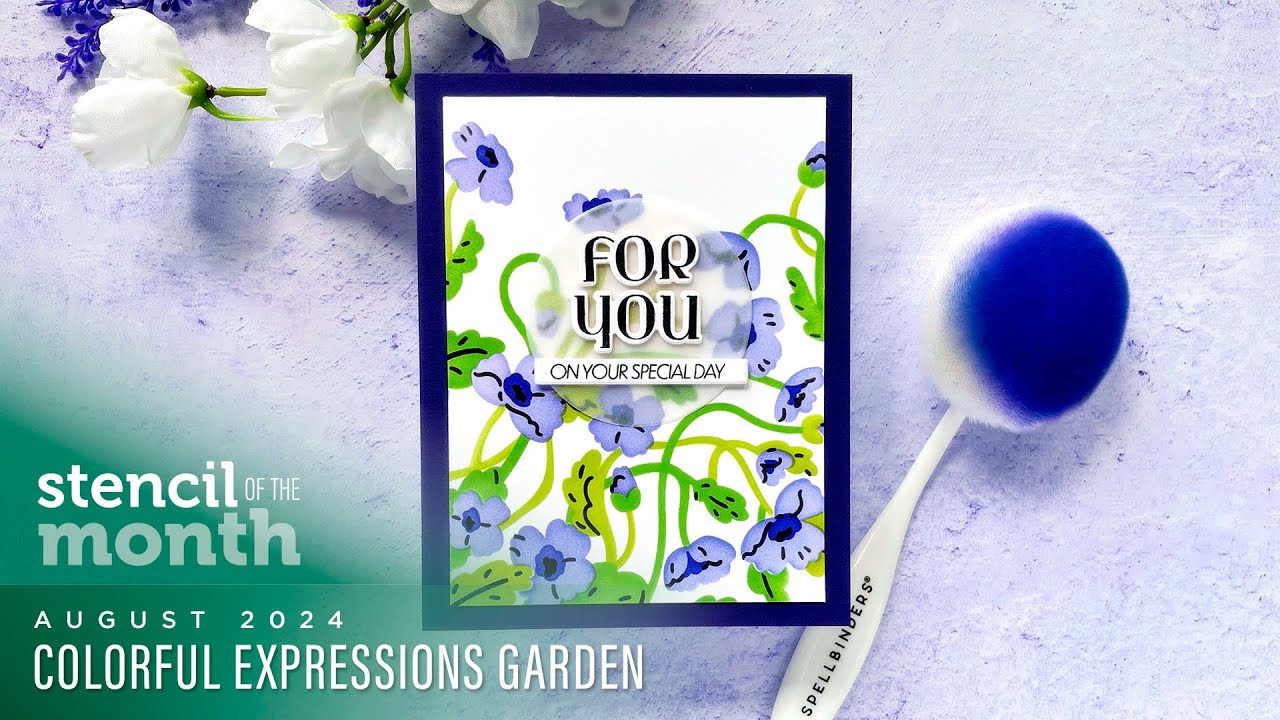 Spellbinders August 2024 Stencil of the Month – Colorful Expressions Garden
