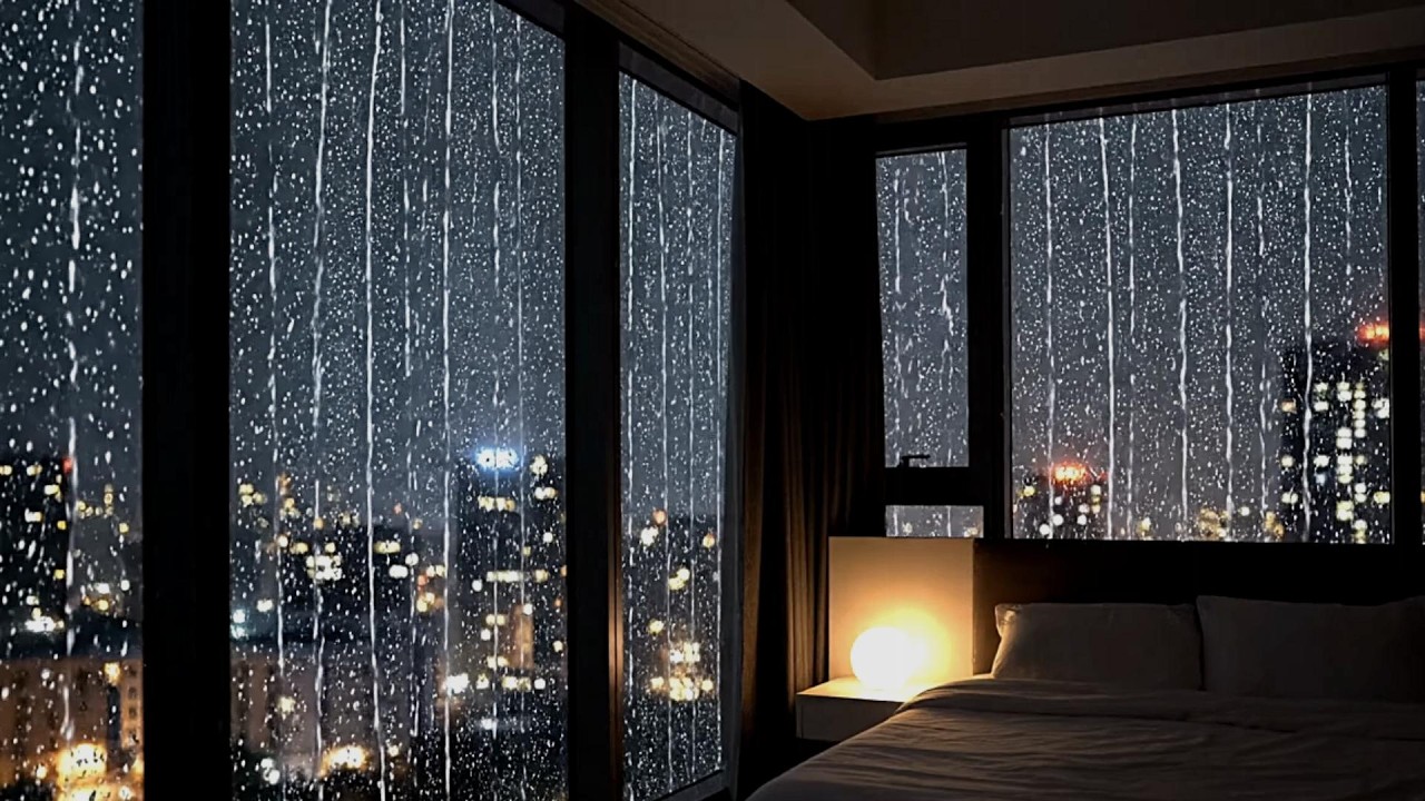 🔴 Heavy Rain and Thunder Sounds (NO ADS) Sleep Soundly with the sound of heavy rain in your bedroom