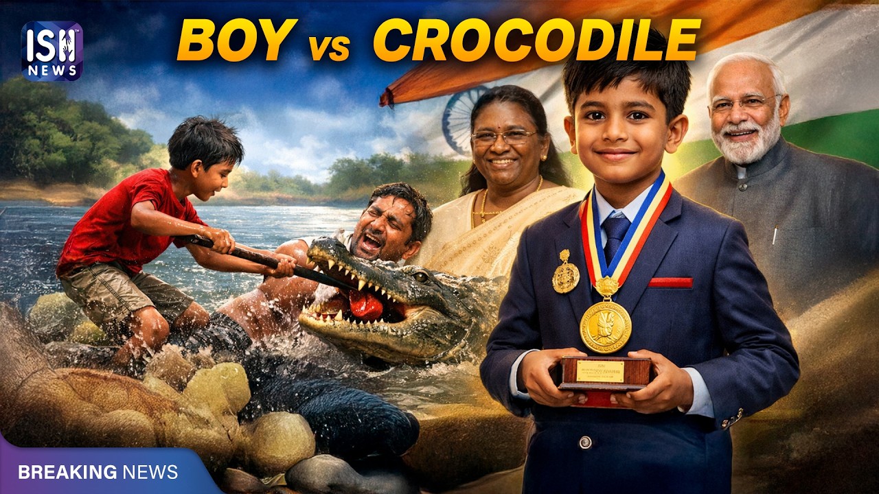 9-Year-Old Agra Boy Fights Crocodile, Saves Father, Wins National Honour | ISH News