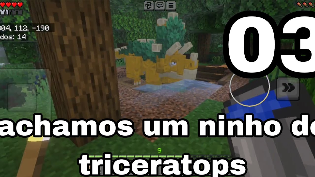 #3 achamos um ninho de triceratops na nossa série de dinossauros no Minecraft
