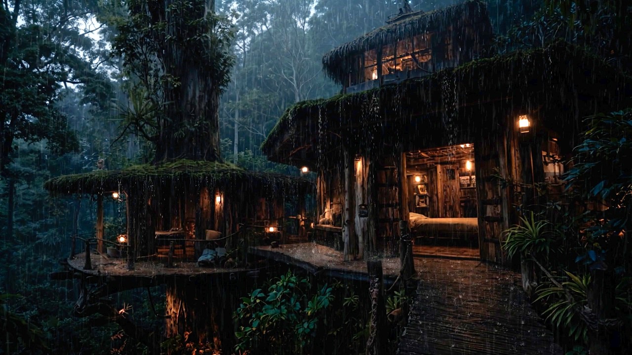 Gentle Midnight Rain Drifting Around a Quiet Cabin in the Forest 🌧️🌲 | Calm Deep Sleep Sounds