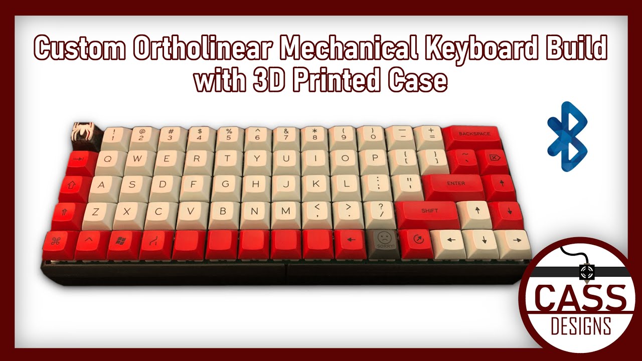 Custom Bluetooth Ortholinear Mechanical Keyboard with 3D Printed Case