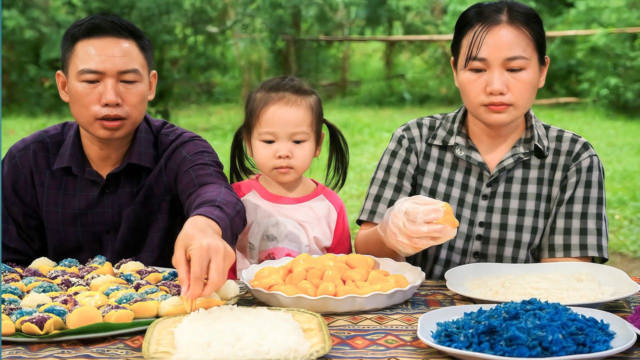 Harvesting Jackfruit & Making Colorful Sticky Rice Cakes